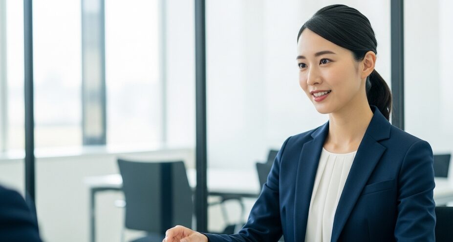 銀行員　女性　スーツ
