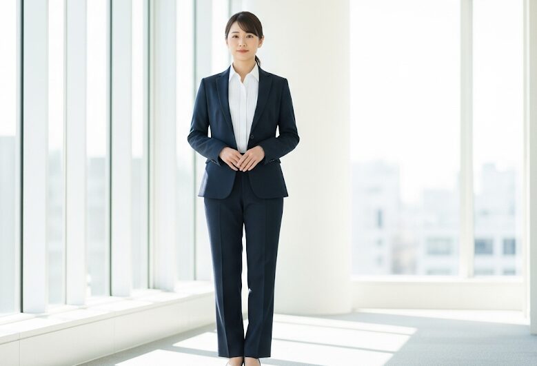 銀行員　女性　スーツ　営業