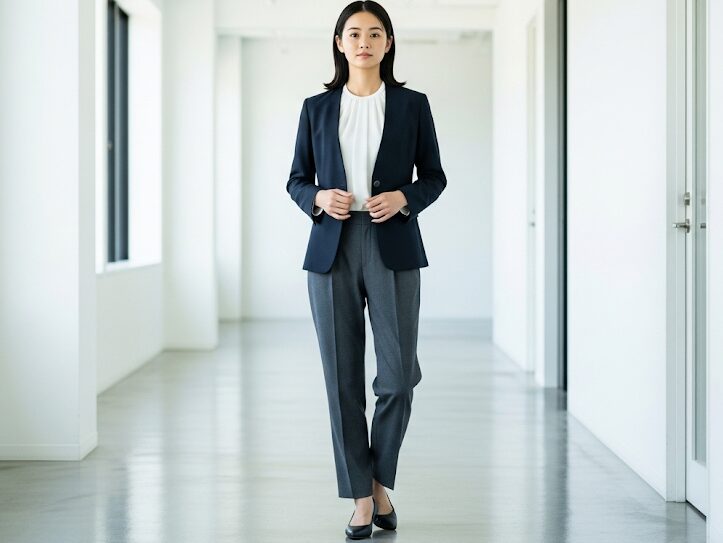 銀行員　女性　スーツ　営業