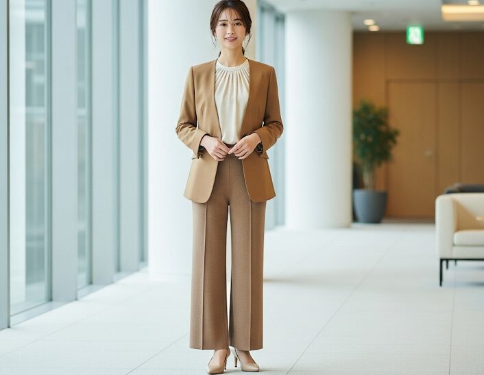 銀行員　女性　スーツ　営業