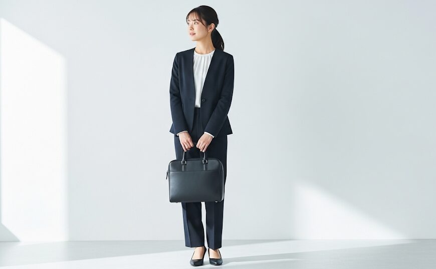 銀行員　女性　スーツ　営業