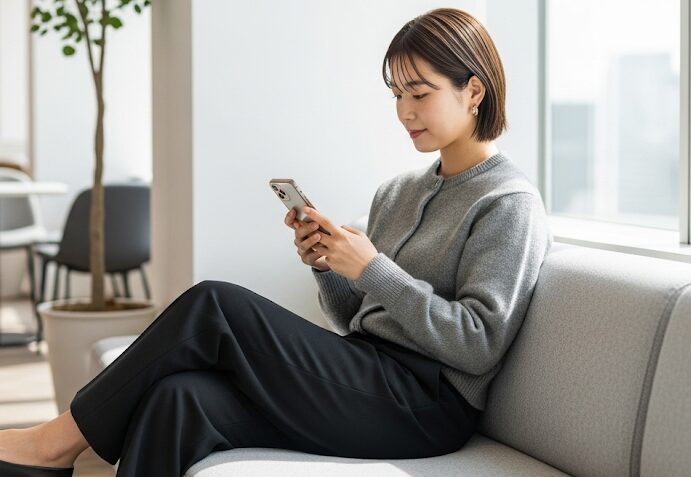 銀行員　女性　リクルートスーツ