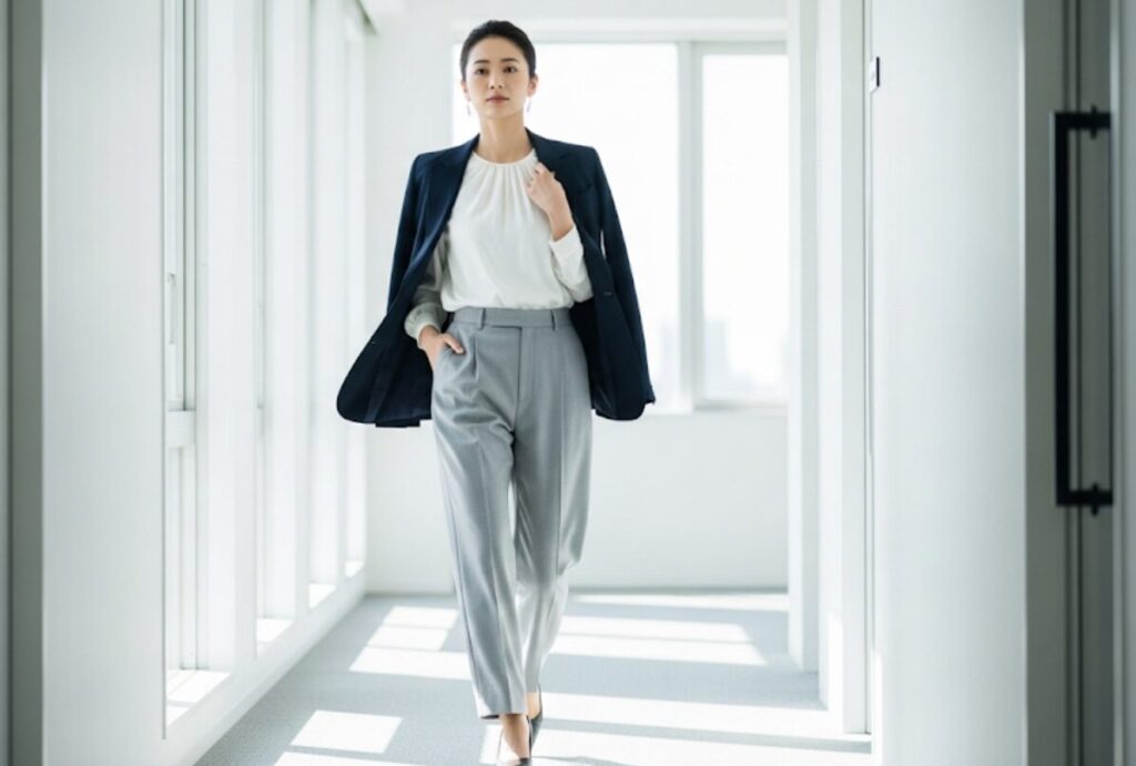 銀行員　女性　スーツ