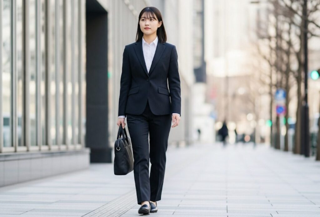 銀行員　女性　スーツ